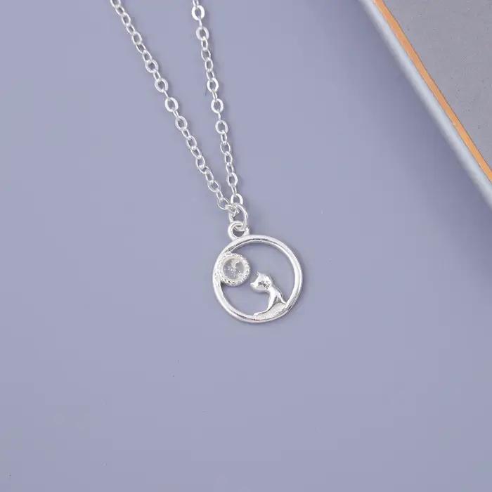 Nouveau Collier Pendentif Rond en Cristal Exquis