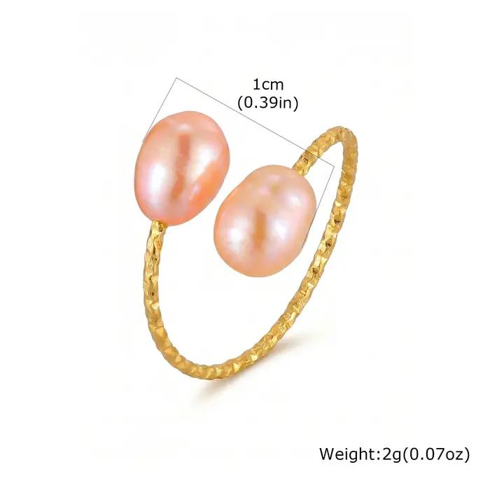 Bague en perle d'eau douce naturelle pour femmes