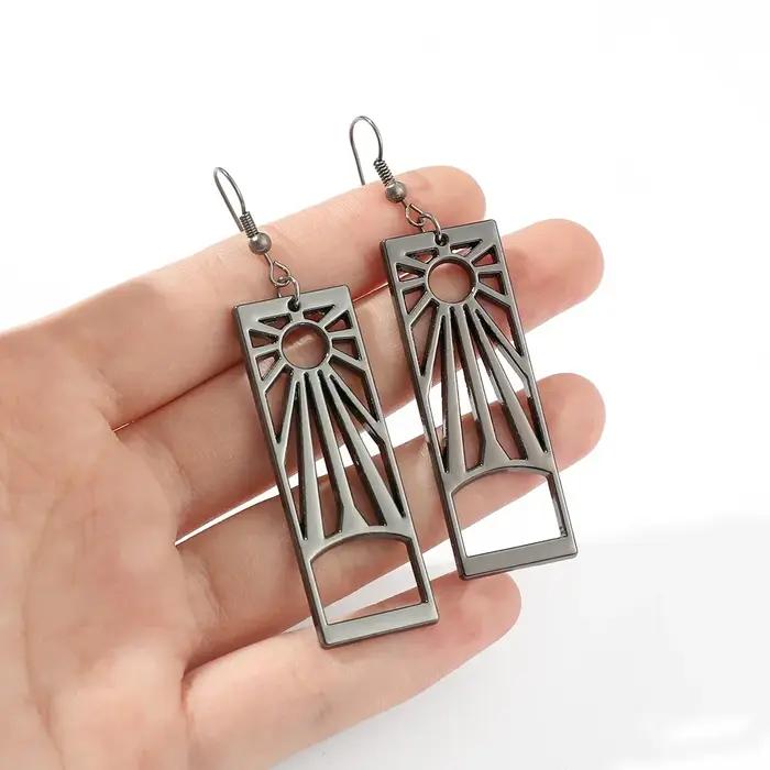 Boucles d'oreilles pendantes en métal Demon and The Slayer pour hommes et femmes