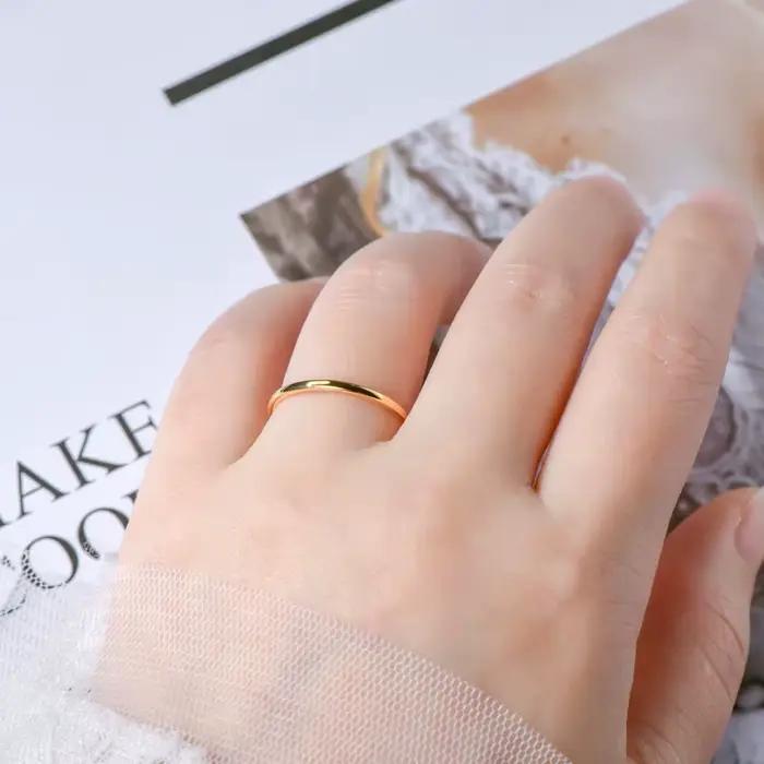 Bague IOGOU plaquée or 18 carats pour femme, en argent sterling 925, tendance, nouveauté, style simple, alliance de mariage, bague en métal, bijoux fins pour couple
