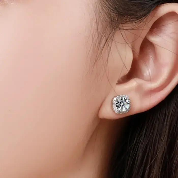 PomerceJelly-Boucles d'oreilles en diamant Moissanite pour femme