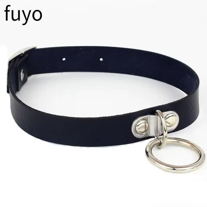 Collier gothique en cuir pu pour femmes punk rock avec motifs plantes et croix pour anniversaires et soirées