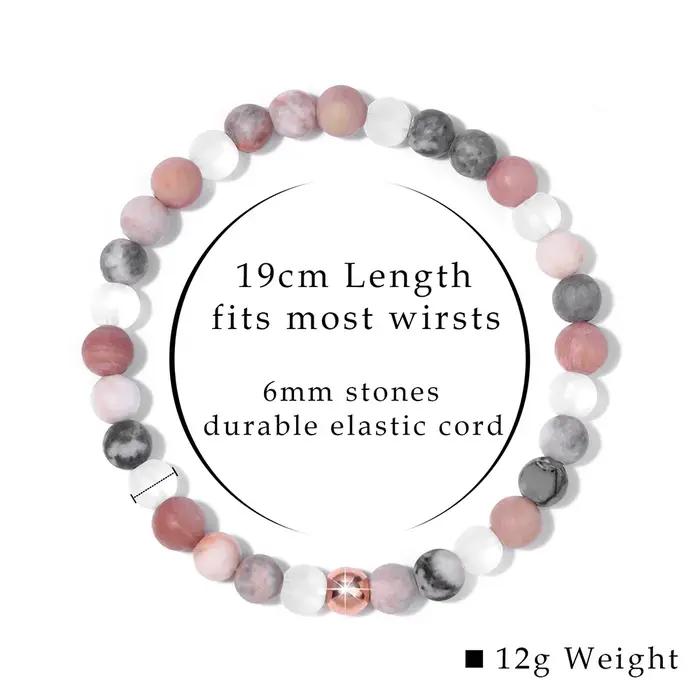 Bracelet en pierre de cristal naturel pour homme et femme