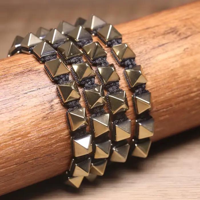 Bracelet à Rivets Style Gothique Tissé à la Main Accessoire de Mode Unisexe Pour Hommes et Femmes Occasions Spéciales Halloween Cosplay