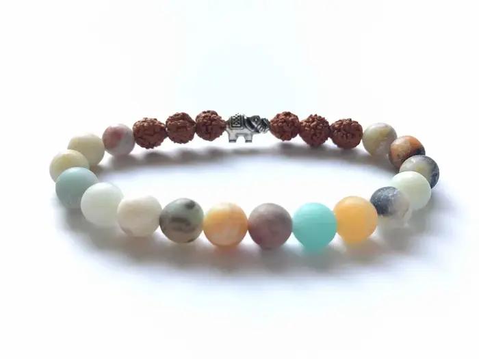 Bracelet Rudraksha en Forme d'Éléphant, Perles de Yoga Mala, Cadeau pour Petite Amie, 256 Pièces