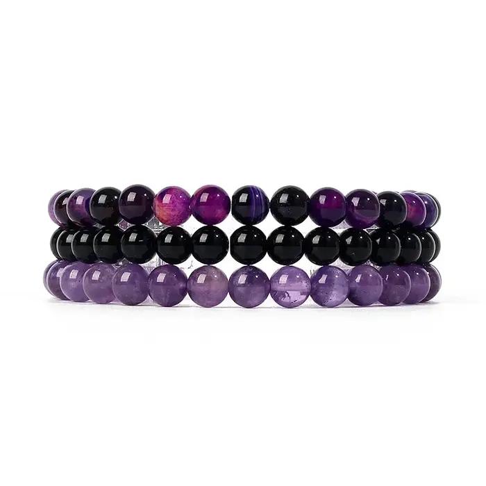 Kirykle – ensemble de bracelets en pierre naturelle pour hommes