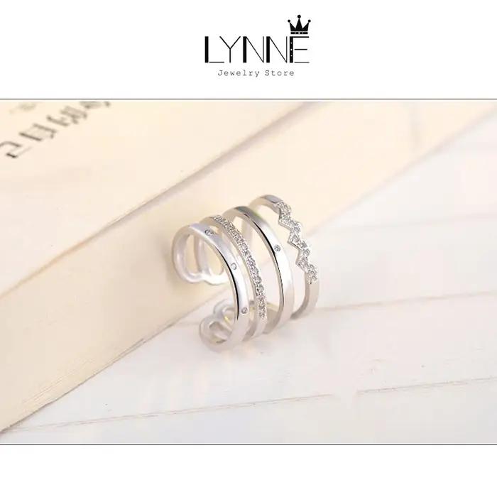Hyperbole-Bague multicouche en argent regardé 925 pour femme