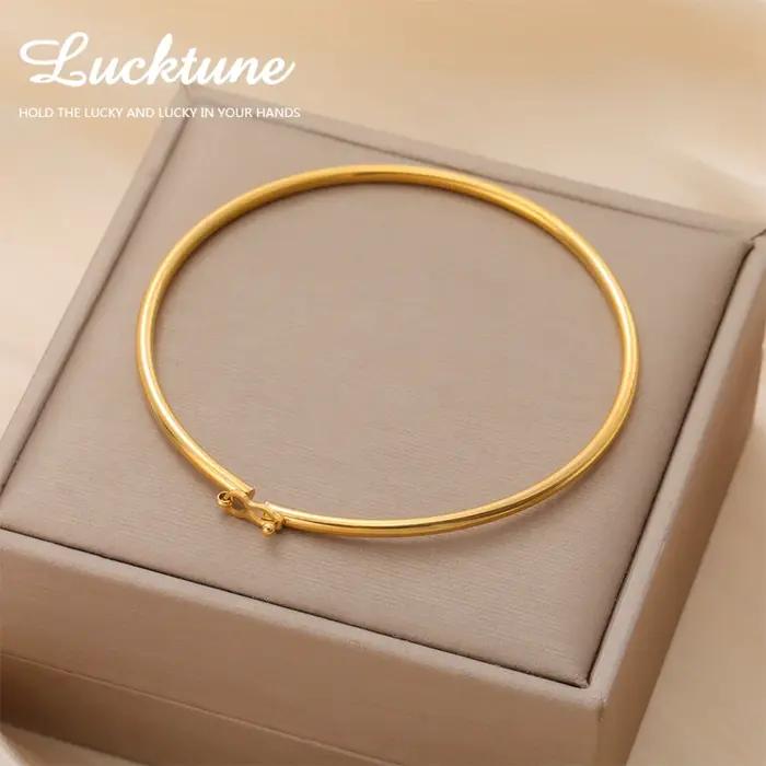 Lucktune bracelet acier inoxydables mode métal Simple manchette Bracelets