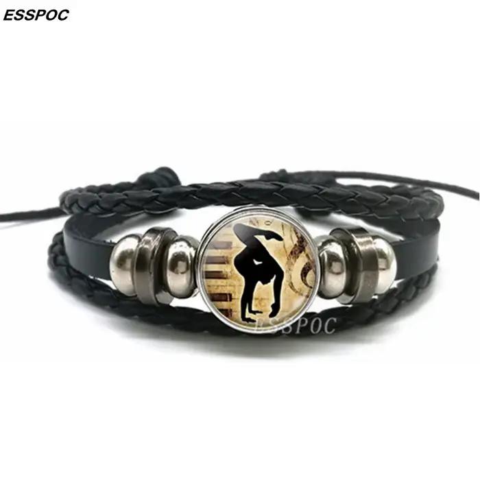 Bracelet multi-couches en cuir pour hommes et femmes, clavier de Piano, boucle, bijoux faits à la main, cadeau pour enseignant en musique