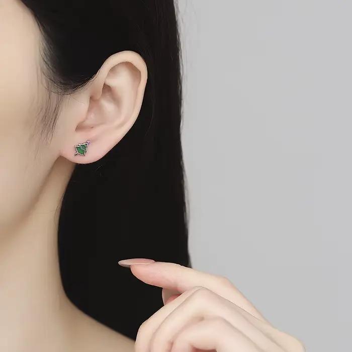 Boucles d'oreilles festives et féminines en forme d'arbre de Noël et de flocon de neige 2025, argent sterling S925