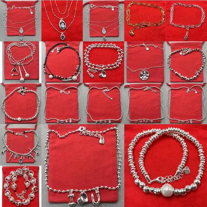 Ensemble de colliers espagnols faits à la main pour femmes avec variété de finitions métalliques occasions spéciales cadeau bijoux d'artisanat