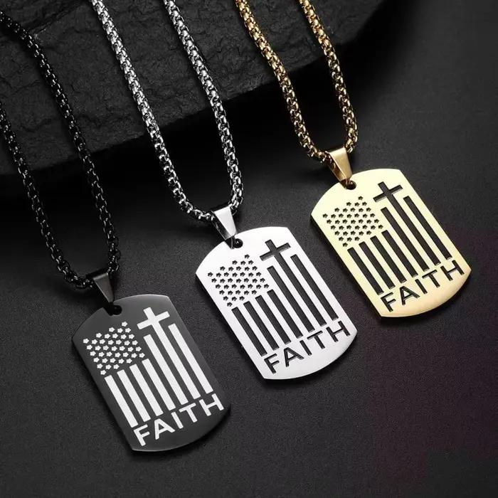 Collier Croix Hobulen Acier Inoxydable Pour Hommes Symbole Courage Robuste Bijou Occasions Spéciales
