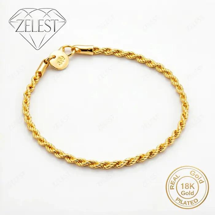 Bracelet en argent sterling 925 plaqué or 18 carats