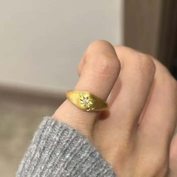Bague vintage en argent 925 à six étoiles avec diamants pour femmes occasions spéciales mariage cérémonies de remise de diplômes