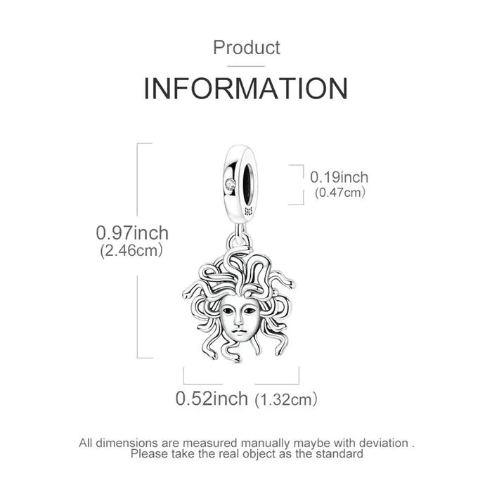 Breloques Méduse en Argent Sterling 925 perles zirconium cadeau bijoux femmes occassions spéciales