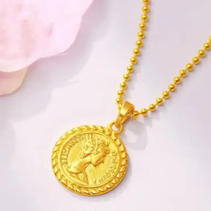 Collier en or sable Queen, chaîne de clavicule, design élégant double face, pour petite amie, style
