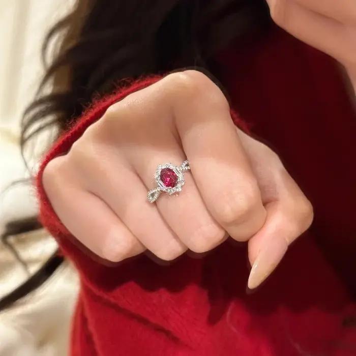 Bague de fiançailles en argent 925 pour femmes