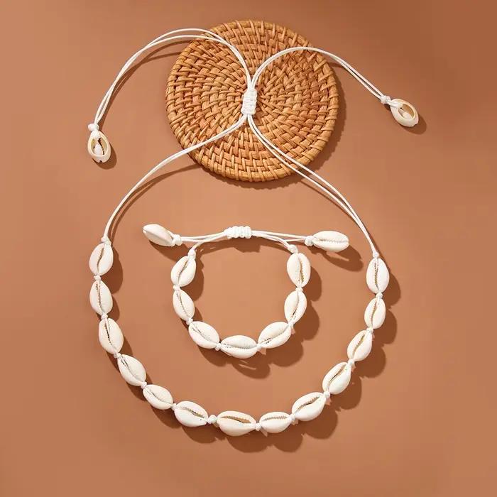 Bohème hawaïen coquillage de mer Bracelet collier bijoux