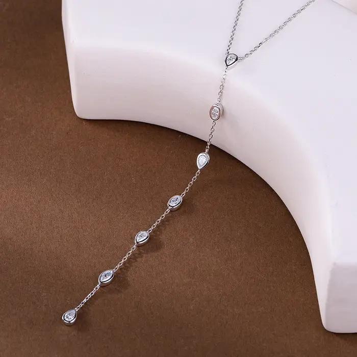 Collier Lariat Multi-Formes en Moissanite pour Femme