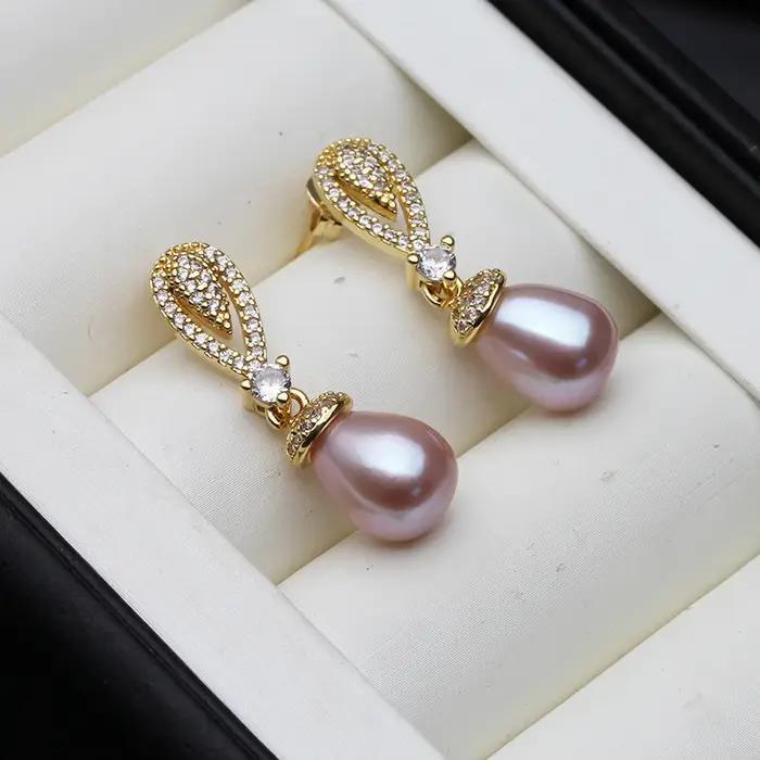 Boucles d'oreilles en perles naturelles d'eau douce style Bohème pour femmes occasions spéciales fiançailles