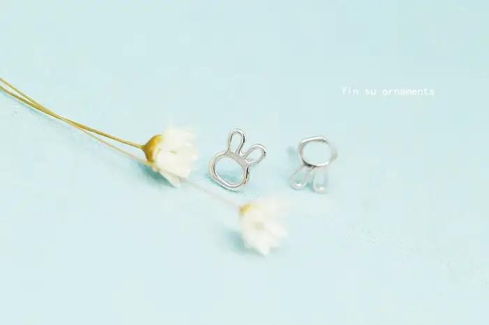 Boucles d'oreilles lapin en argent Sterling 925