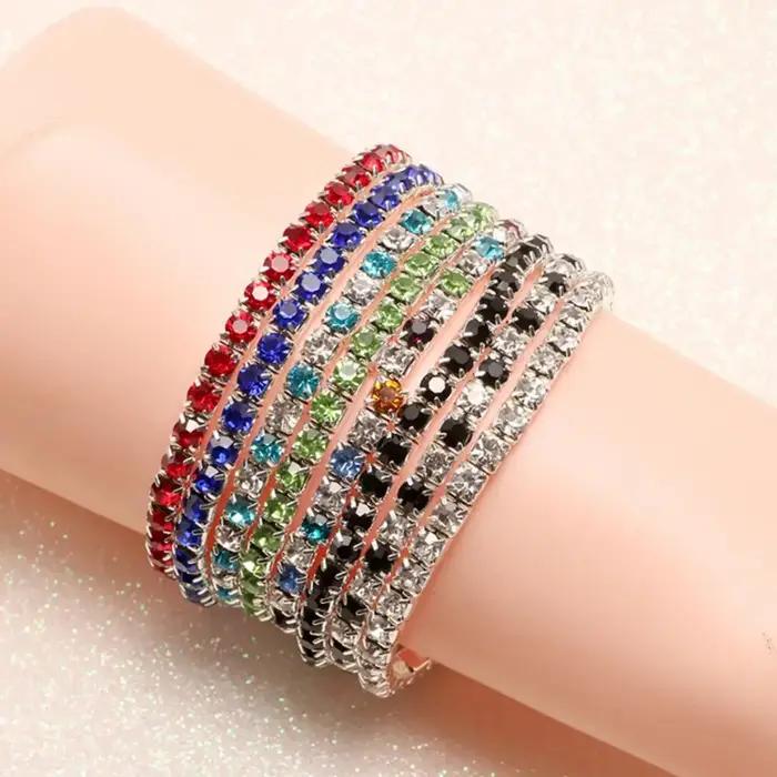 Bracelet en zircone cubique étincelant pour femmes décontracté et sportif pour occasions spéciales et quotidiennes