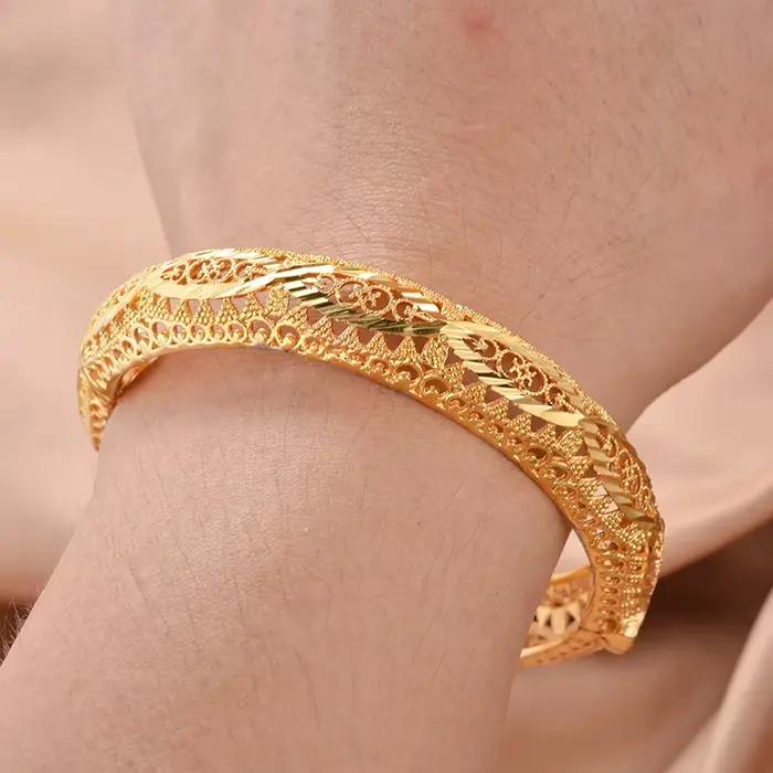 Maroc luxe mariage couleur or bracelets pour femmes filles mariée musulmane arabe robe