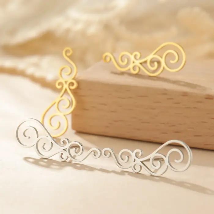 Boucles d'oreilles spirales florales en filigrane acier inoxydable pour femmes occasions spéciales cadeau anniversaire engagement fête