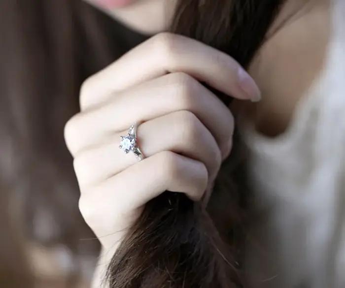 Bague classique de luxe en argent Sterling 925 pour femmes