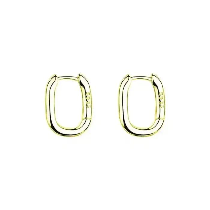 Boucles d'oreilles carrées en argent Sterling 925 pour femmes, petites boucles d'oreilles contractée
