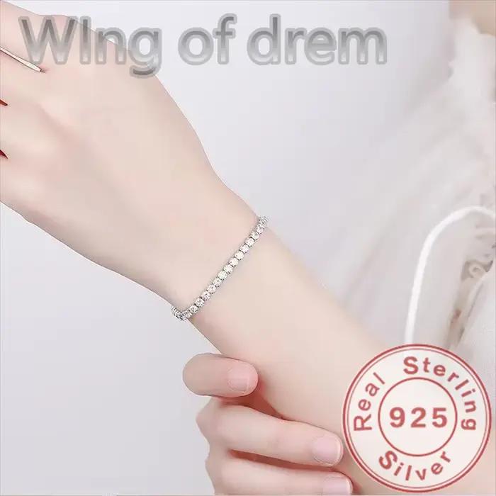 Bracelet de Tennis éblouissant en argent Sterling 925