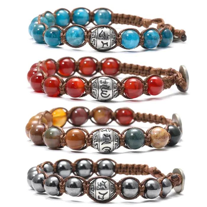 Bracelet de Culture tibétaine tressé en pierre naturelle