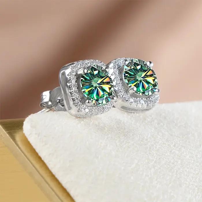 PomerceJelly-Boucles d'oreilles en diamant Moissanite pour femme