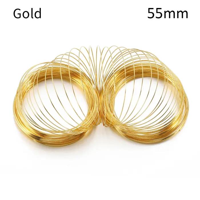 100 boucles mémoire perles en acier fil boucle cercle 55/60/115mm pour perles Bracelet Bracelet fais