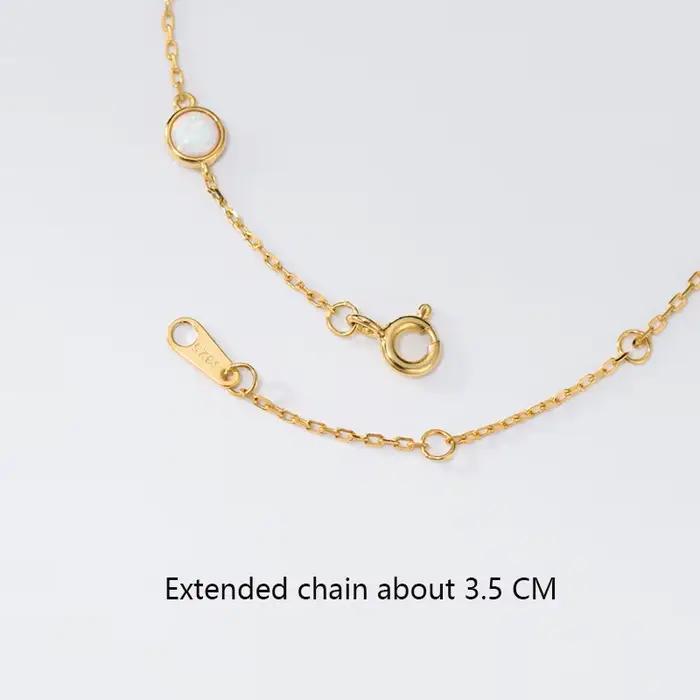 WOOZU réel 925 en argent Sterling élégant rond opale pierre Bracelets pour femme fête de mariage tempérament français bijoux accessoires