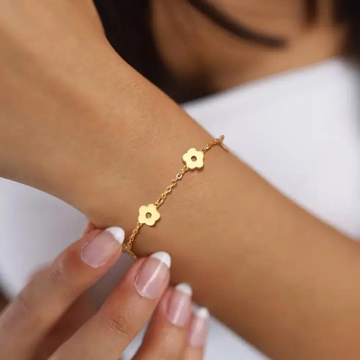 Bracelets à breloques en forme de fleur pour femmes et filles