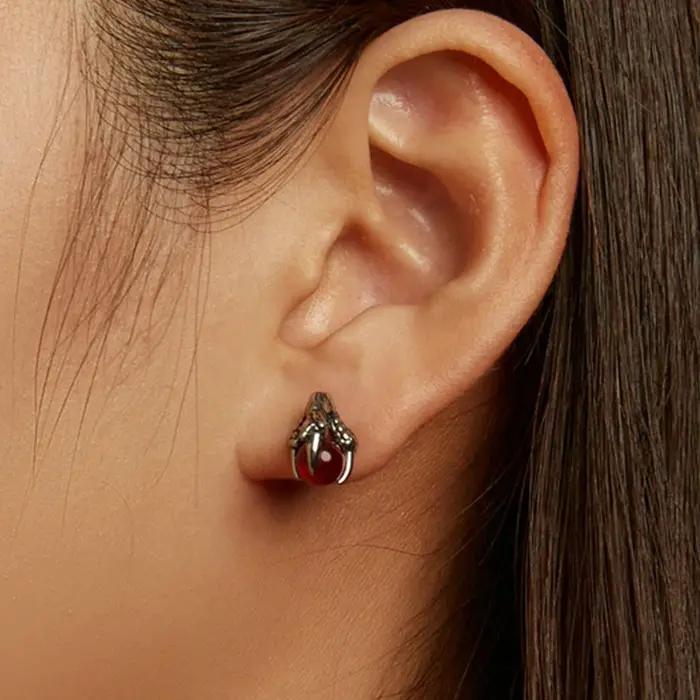 Boucles d'oreilles griffe de dragon en acier inoxydable pour hommes et femmes
