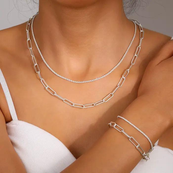 Ensemble de bijoux de luxe en argent Sterling 925 pour femmes