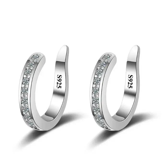 Boucles d'oreilles clips vintage en zircon pour femmes et filles