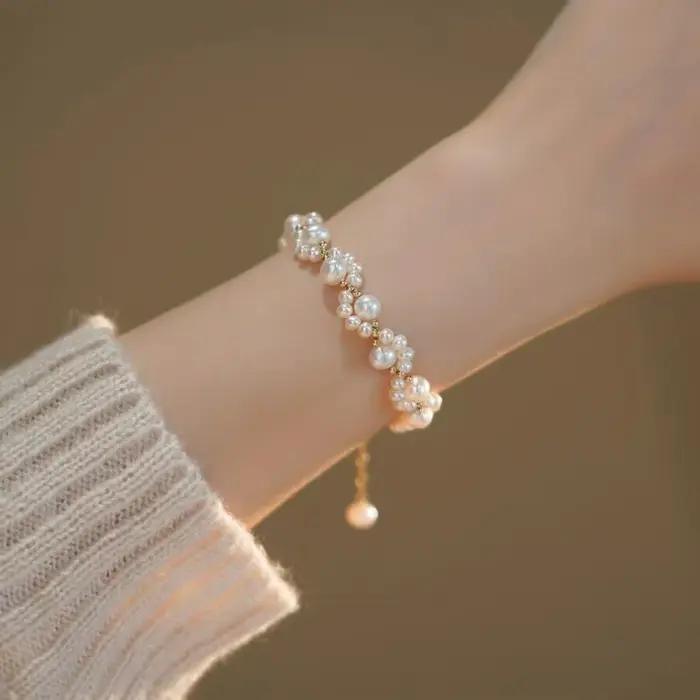 Bracelet de Perles Extensible pour Femme, Bijoux Cadeau, 1 Pièce