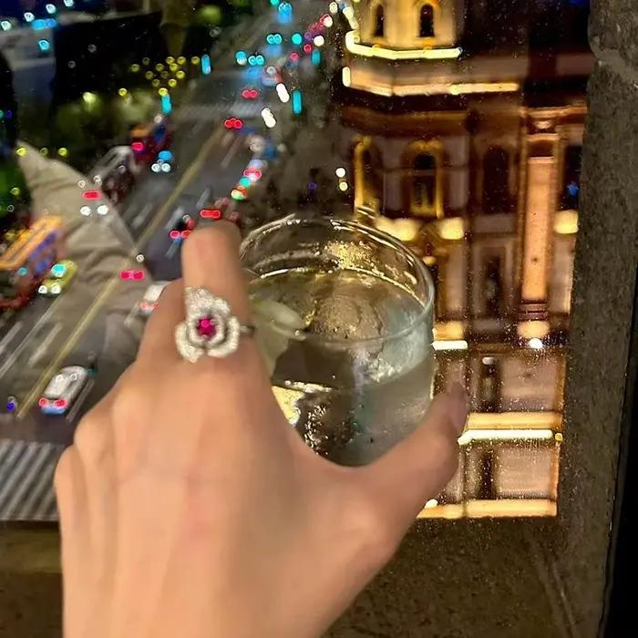 Bague ouverte vintage en argent sterling 925 pour femme