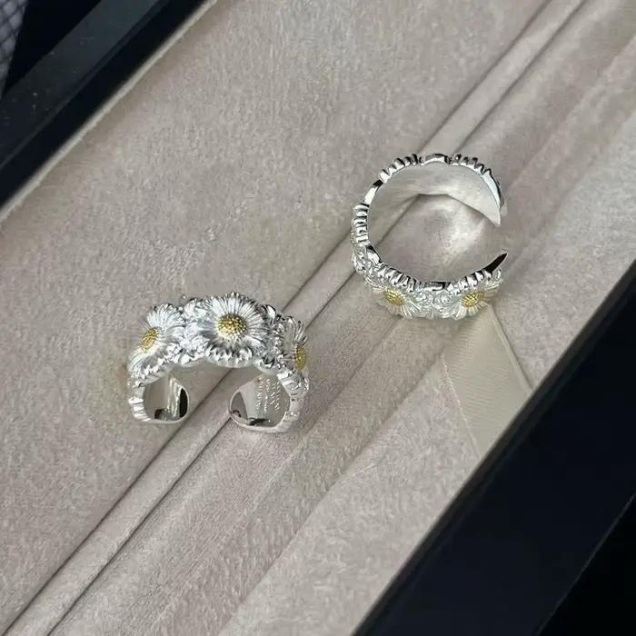 Bague tendance en argent sterling S925 de style français