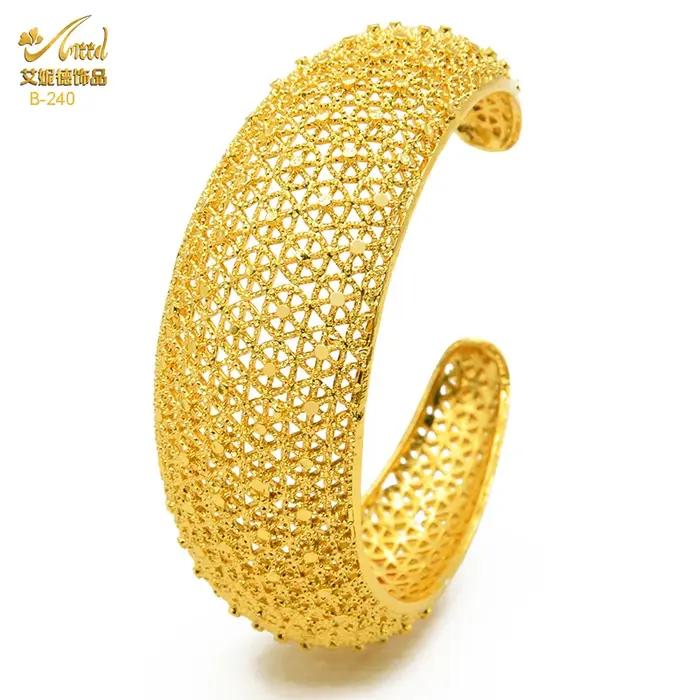 ANIID Dubai bijoux manchette bracelet cadeaux de fête de mariage femmes arabes Bracelets porte-bonheur indien 24K