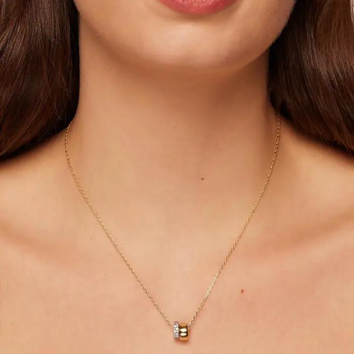 Collier en argent sterling 925 à double rangée de moissanite ronde