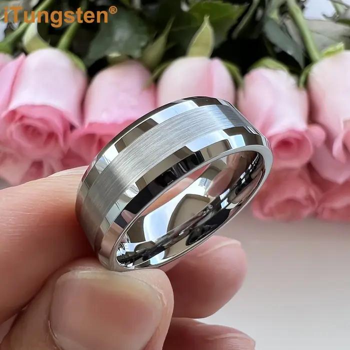 ITungsten-Bague en Carbure de Tungstène pour Homme et Femme