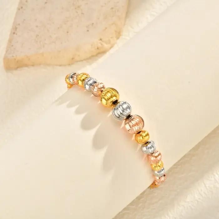 Bracelet de perles de luxe à texture tricolore pour femmes