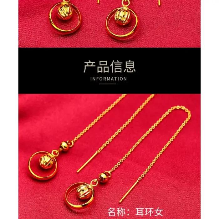 Boucles d'oreilles en fil de fleur Dynar Jewelry or 24 carats avec finition craquelée pour femmes occasions spéciales et tous les jours