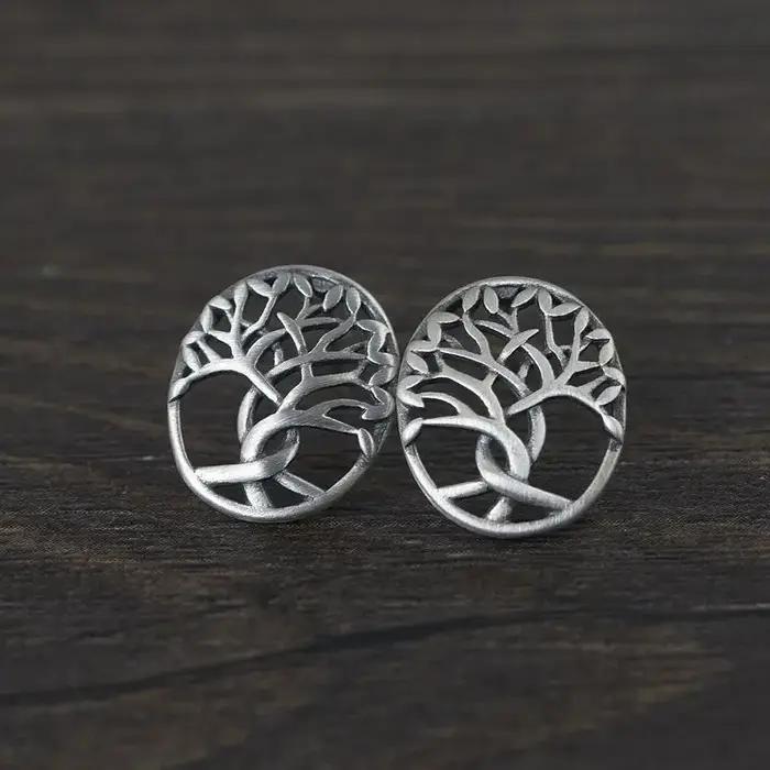 Ensemble de bijoux arbre de vie en argent regardé 925 véritable pour femme