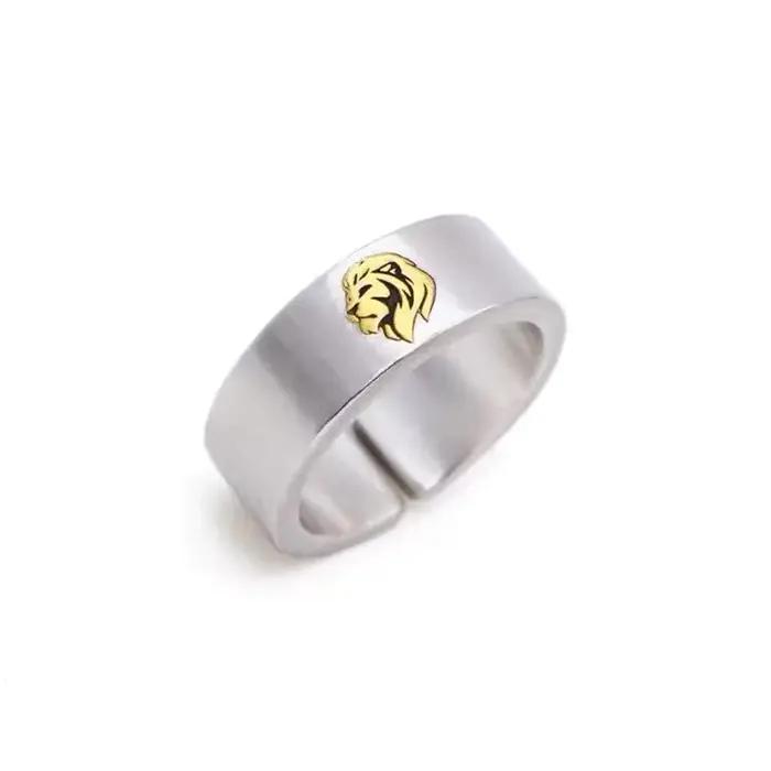Bague punk en cuivre avec motif lion pour hommes et femmes, alliance de mariage élégante et forte pour occasions spéciales
