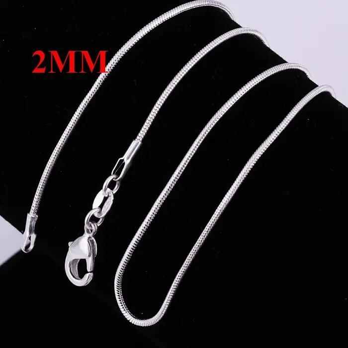 Collier Chaîne Serpent Solide en Argent 925 pour Homme et Femme Occasions Spéciales Polyvalent Élégant